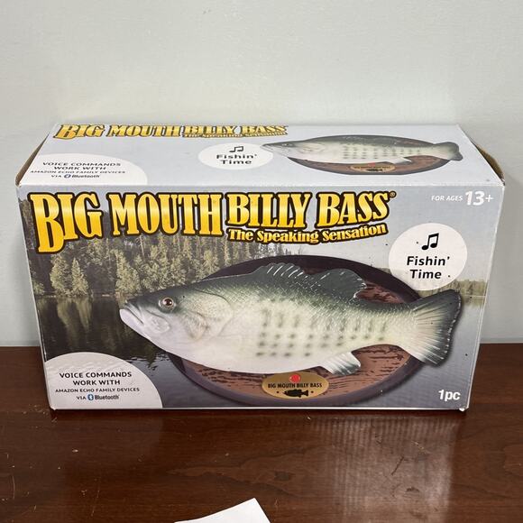 Big Mouth Billy Bass 2018 The Speaking Sensation Bluetooth Gemmy Fishing Time - Picture 7 of 12